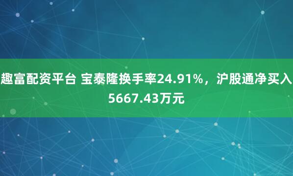 趣富配资平台 宝泰隆换手率24.91%,沪股通净买入5667.43万元